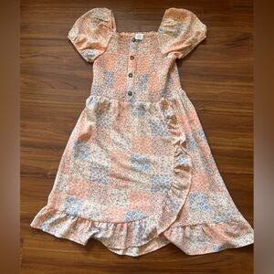 Wonder Nation Floral Patchwork Dress - Pink and Blue